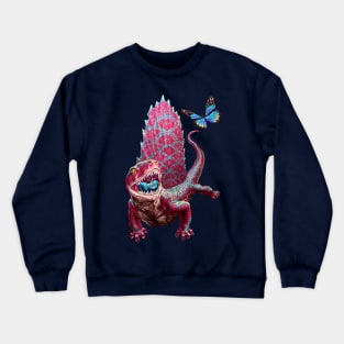 Dimetrodon with Butterfly Crewneck Sweatshirt